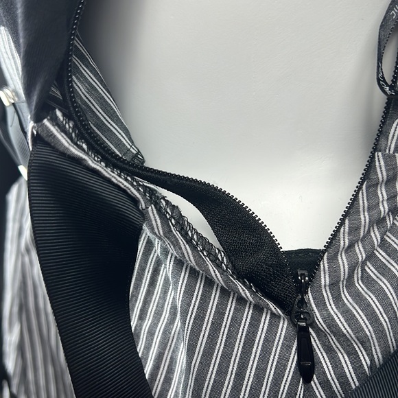 City Chic Black With Gray & White Stripe Dress (Dress Shirt Play) Plus Size 14 - Picture 8 of 8